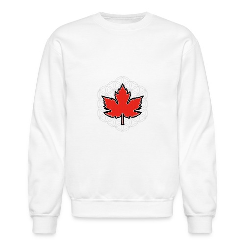Canada Maple Leaf with Flower Of Life Logo - Unisex Crewneck Sweatshirt