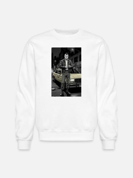 Noir Punk Taxi Driver - Unisex Crewneck Sweatshirt - white