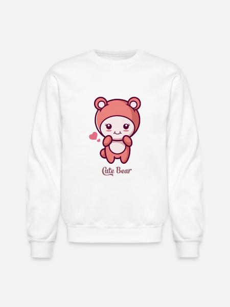 Cute Bear 1 1 - Unisex Crewneck Sweatshirt - white