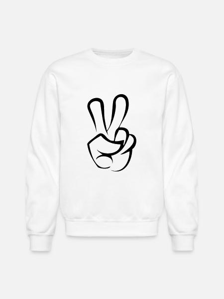 peace hand - Unisex Crewneck Sweatshirt - white