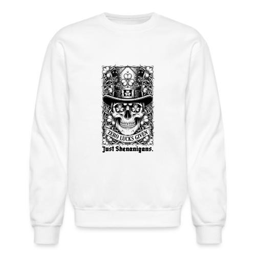 Salty Shamrock Skull T-Shirt - Unisex Crewneck Sweatshirt
