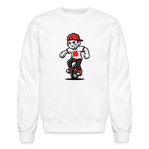 Unicycle Rebel – Street Rider Mascot - Unisex Crewneck Sweatshirt