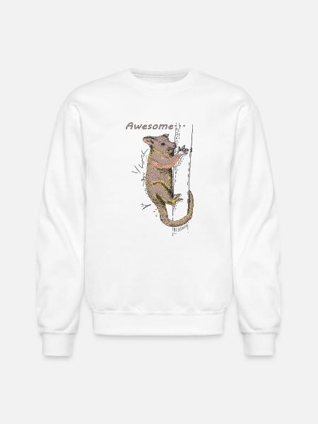 Funny Opossum, Awesome Possum - Unisex Crewneck Sweatshirt - white