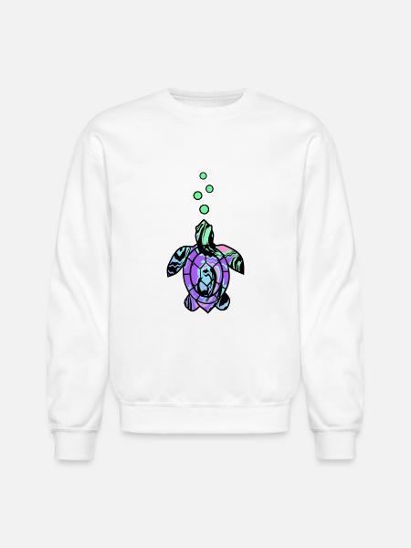 Under The Sea Turtle - Unisex Crewneck Sweatshirt - white