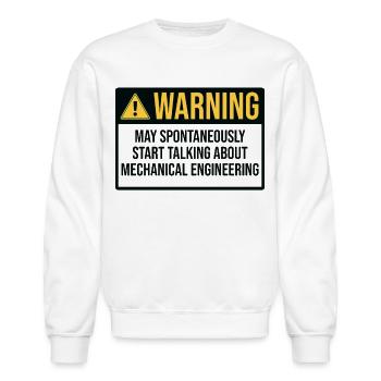 Mechanical Engineer Funny Warning - Unisex Crewneck Sweatshirt - white - Front - AI Model Female 172 light (172cm) & AI Model Male 185 dark (185cm)