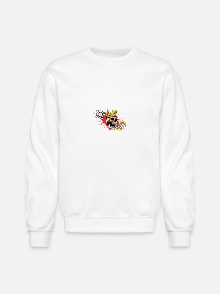 Crazy Skull - Unisex Crewneck Sweatshirt - white