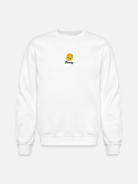 Looney Tunes Tweety Embroidery - Unisex Crewneck Sweatshirt - white