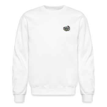 Christmas Raccoon with Lights embroidered - Unisex Crewneck Sweatshirt - white - Front - AI Model Female 172 light (172cm) & AI Model Male 185 dark (185cm)