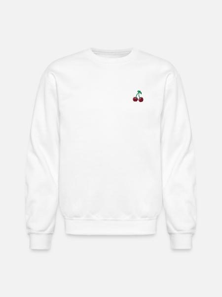 Cherries embroidered - Unisex Crewneck Sweatshirt - white