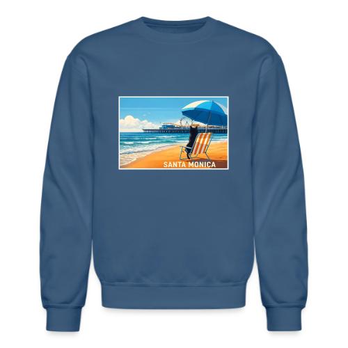 Santa Monica Beach Cat - Unisex Crewneck Sweatshirt