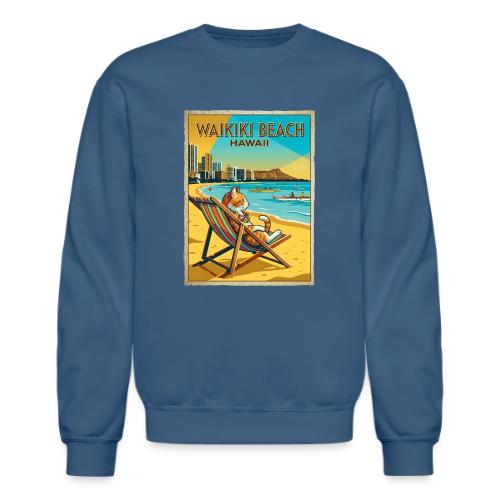 Waikiki Beach Cat - Unisex Crewneck Sweatshirt