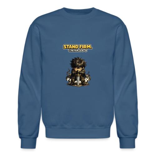 Stand Firm Chibi Warrior | 1 Peter 5:8-9 - Unisex Crewneck Sweatshirt