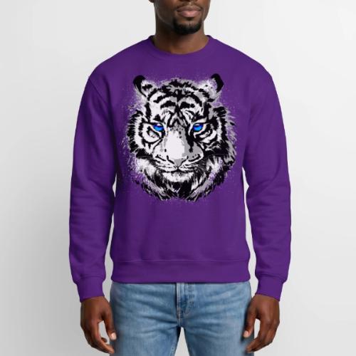 White Tiger Head Portrait - Wildlife Big Cats - Unisex Crewneck Sweatshirt