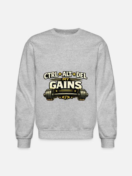 Ctrl Alt Del My Gains - Unisex Crewneck Sweatshirt - heather gray