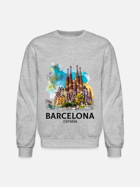 barcelona spain espana - Unisex Crewneck Sweatshirt - heather gray