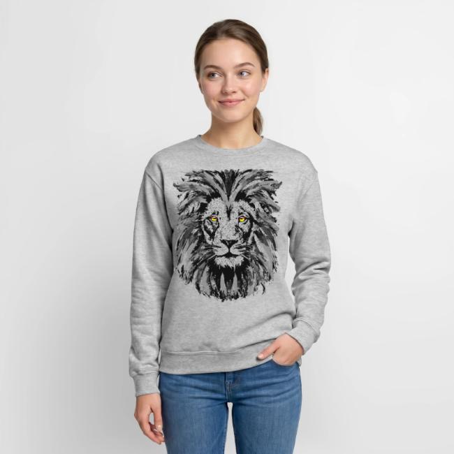Artistic Lion Head Portrait Drawing - Gray Lion