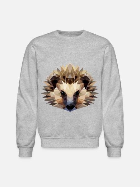 Hedgehog Polygon Style - Unisex Crewneck Sweatshirt - heather gray