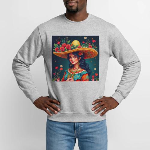 Mexican Design, Regional Mexican Charro Woman - Unisex Crewneck Sweatshirt