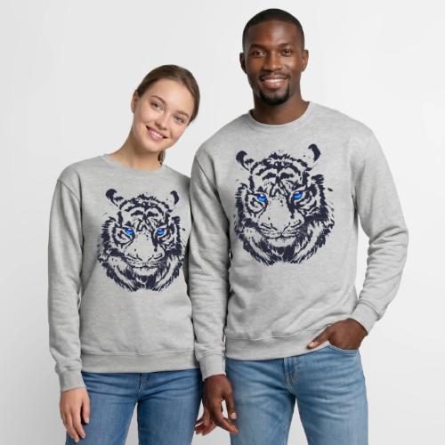 Tiger Head - Tiger Artwork - Wildlife Big Cats - Unisex Crewneck Sweatshirt