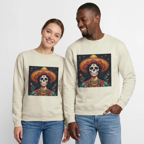 Charra Skull Art | Traditional Mexican Design - Unisex Crewneck Sweatshirt
