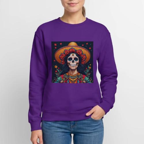 Charra Skull Art | Traditional Mexican Design - Unisex Crewneck Sweatshirt
