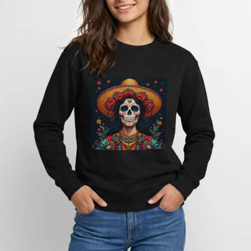 Charra Skull Art | Traditional Mexican Design - Unisex Crewneck Sweatshirt