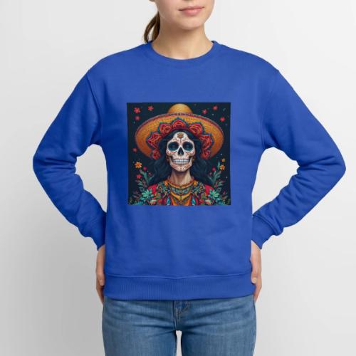 Charra Skull Art | Traditional Mexican Design - Unisex Crewneck Sweatshirt