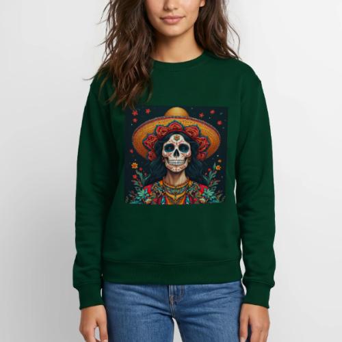 Charra Skull Art | Traditional Mexican Design - Unisex Crewneck Sweatshirt