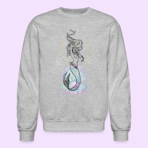 Mermaid Ocean Goddess In Shell - Fairytale Design - Unisex Crewneck Sweatshirt