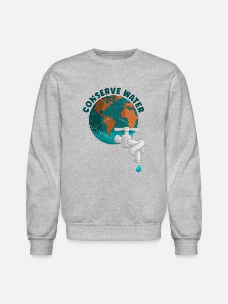 Conserve Water - water - Unisex Crewneck Sweatshirt - heather gray