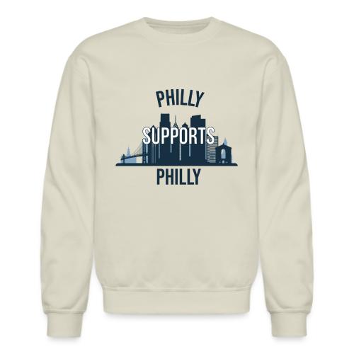 Philly Supports Philly skyline blue transparentbg - Unisex Crewneck Sweatshirt