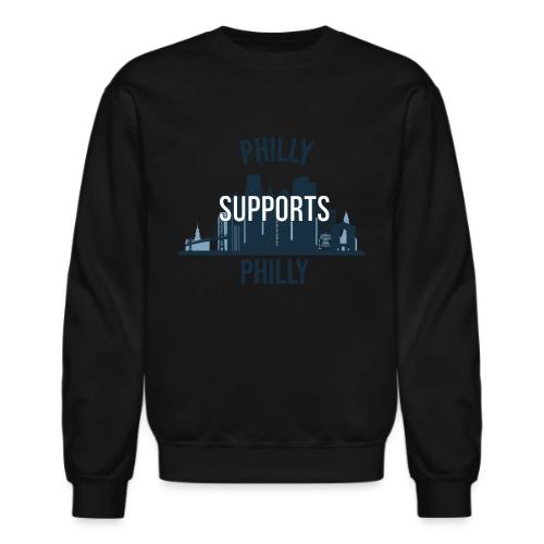 Philly Supports Philly skyline blue transparentbg - Unisex Crewneck Sweatshirt