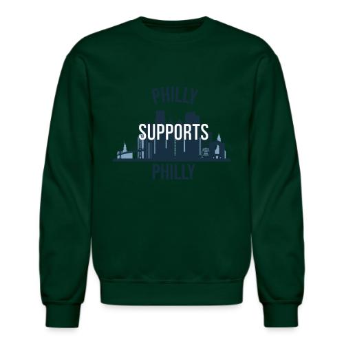 Philly Supports Philly skyline blue transparentbg - Unisex Crewneck Sweatshirt