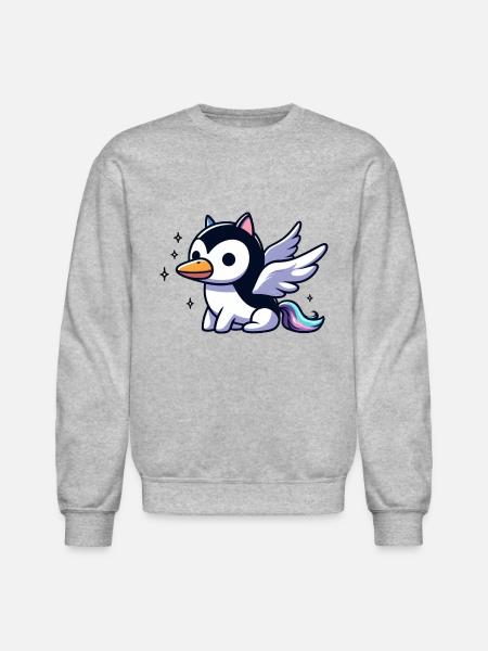 Pegasus Penguin - Unisex Crewneck Sweatshirt - heather gray