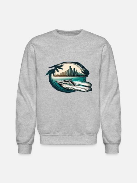 Speedboat Miami - Unisex Crewneck Sweatshirt - heather gray
