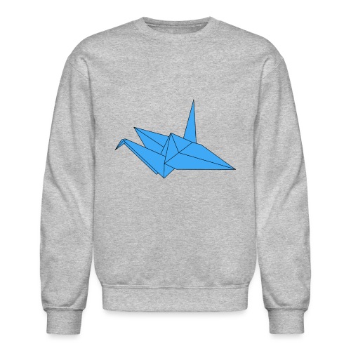 Origami Paper Crane Design - Blue - Unisex Crewneck Sweatshirt