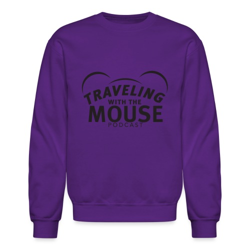 TravelingWithTheMouse logo transparent blk LG Crop - Unisex Crewneck Sweatshirt