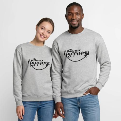 Choose Happiness Positive Affirmation Typography - Unisex Crewneck Sweatshirt