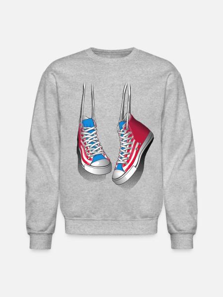 Hanging sneakers - Unisex Crewneck Sweatshirt - heather gray