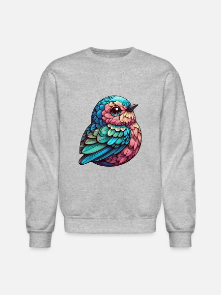 Vibrant Feathered Serenity - Unisex Crewneck Sweatshirt - heather gray