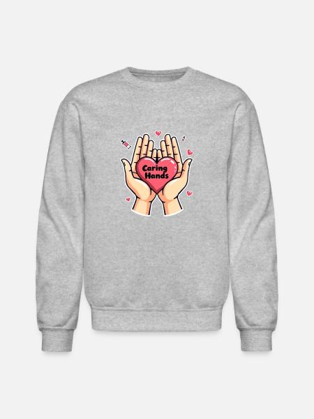 Caring Hands - Unisex Crewneck Sweatshirt - heather gray
