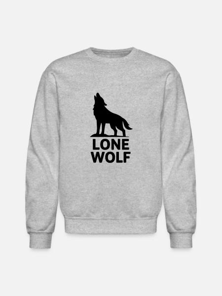 Lone Wolf Howling Silhouette - Unisex Crewneck Sweatshirt - heather gray
