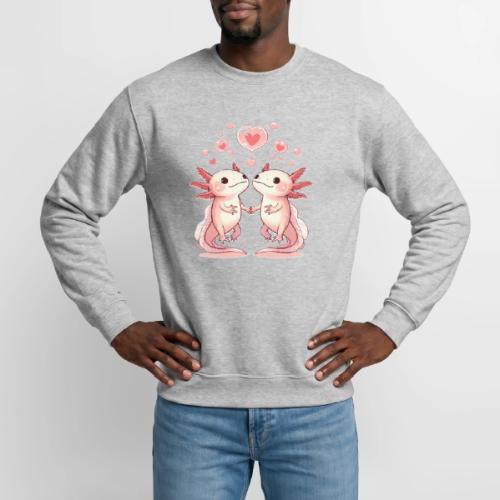 Axolotl Love: Cute Aquatic Creatures Holding Hands - Unisex Crewneck Sweatshirt