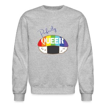 Perfectly Queer - Unisex Crewneck Sweatshirt - heather gray - Front - AI Model Female 172 light (172cm) & AI Model Male 185 dark (185cm)