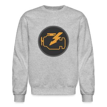 check engine - Unisex Crewneck Sweatshirt - heather gray - Front - AI Model Female 172 light (172cm) & AI Model Male 185 dark (185cm)