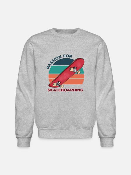Passion For Skateboarding - Unisex Crewneck Sweatshirt - heather gray
