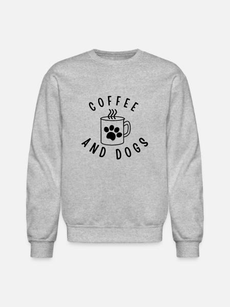COFFEE AND DOGS - Unisex Crewneck Sweatshirt - heather gray