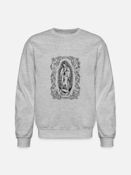 Notre-Dame de Guadalupe Vierge Marie Christian Gift - Chandail à encolure ras-du-cou unisexe - gris chiné