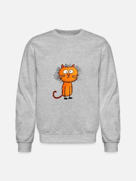 Funny Cat - Unisex Crewneck Sweatshirt - heather gray