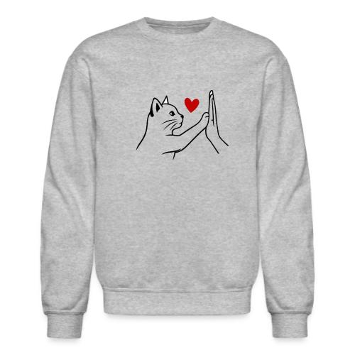 Cat Lover High-Five T-Shirt - Unisex Crewneck Sweatshirt
